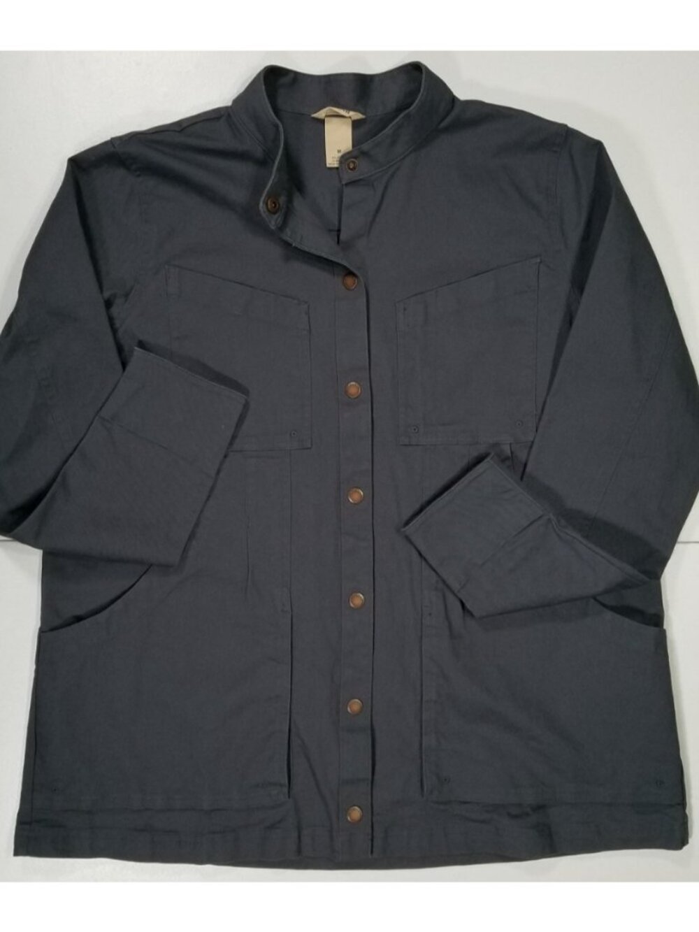 Duluth Trading DuluthFlex Fire Hose Smock Snap Up Canvas Utility Field Jacket M